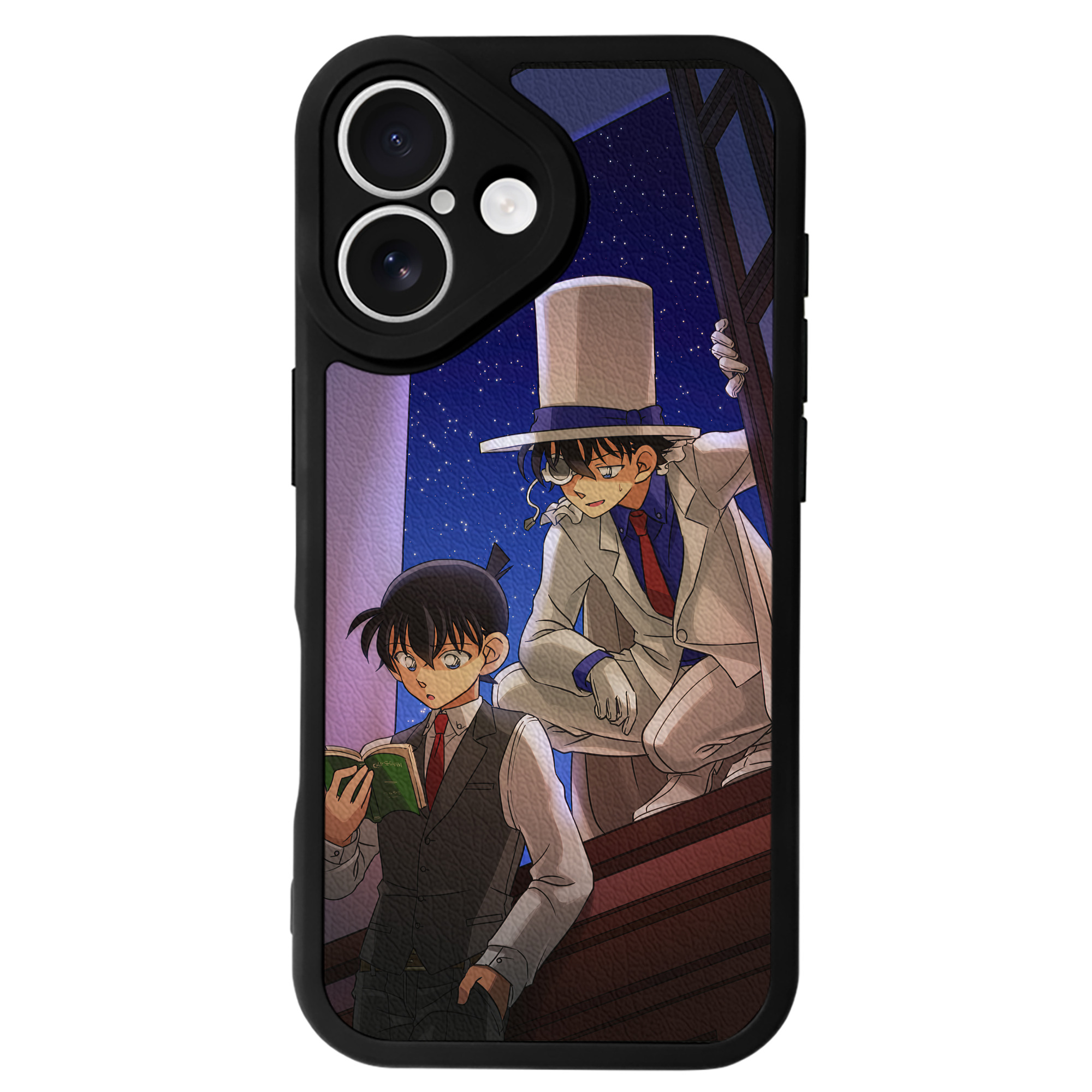 （画像用） 名探偵コナン Detective Conan 【iPhone 16シリーズ対応】シリコンスマホケース（レザー調） 材質：シリコン